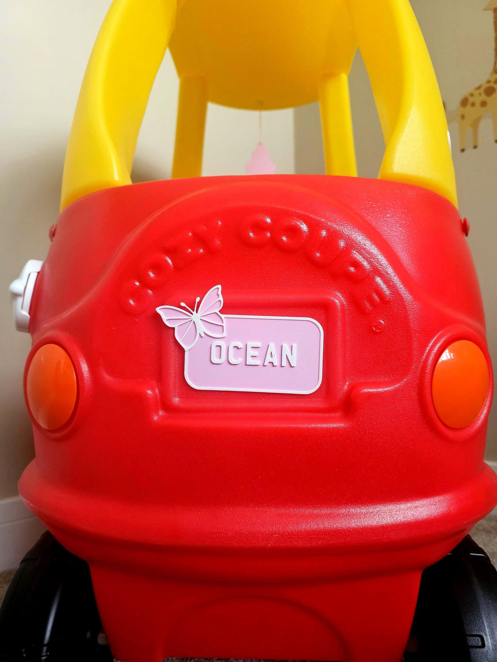 Little Tikes Pink Butterfly Number Plate (PACK OF 2) Cosy Coupe, Ride on Car, Children's Car License Plate. Cozy Coupe Accessories