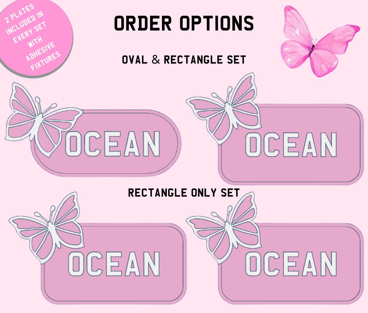 Little Tikes Pink Butterfly Number Plate (PACK OF 2) Cosy Coupe, Ride on Car, Children's Car License Plate. Cozy Coupe Accessories