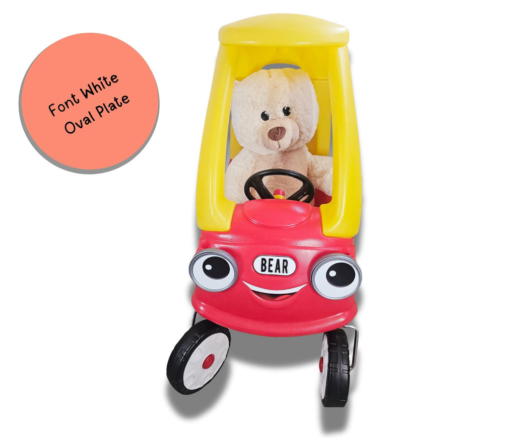 Little Tikes Number Plate (PACK OF 2) Cosy Coupe, Ride on, Children's Car License Plate. Cozy Coupe Stickers, Mini personalised numberplate