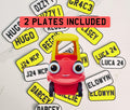 Little Tikes Number Plate (PACK OF 2) Cosy Coupe, Ride on, Children's Car License Plate. Cozy Coupe Stickers, Mini personalised numberplate