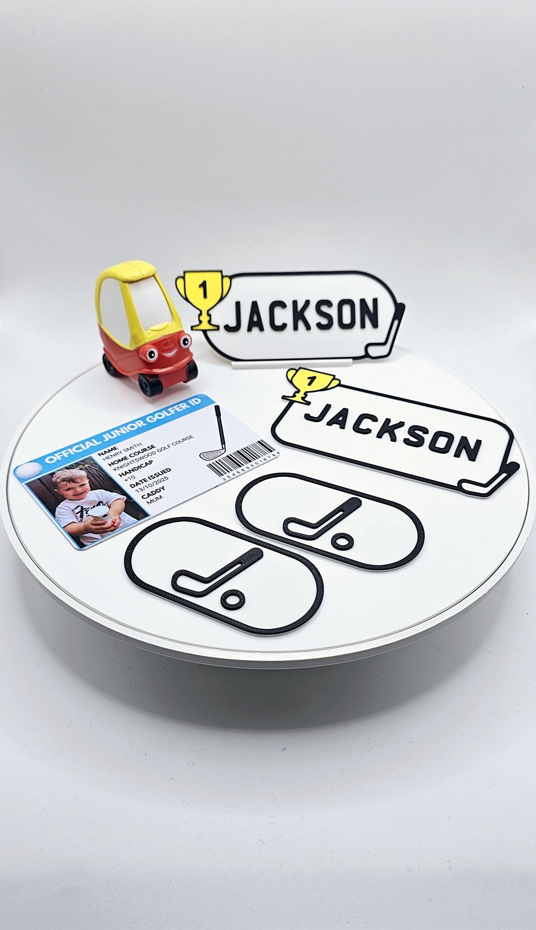 Little Tikes Number Plate, Golf Cart, Cosy Coupe, Ride on, Children's Car License Plate. Cozy Coupe Stickers, Golf Caddy Theme. 2nd Birthday