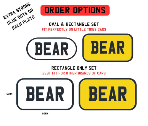 Little Tikes Number Plate (PACK OF 2) Cosy Coupe, Ride on, Children's Car License Plate. Cozy Coupe Stickers, Mini personalised numberplate