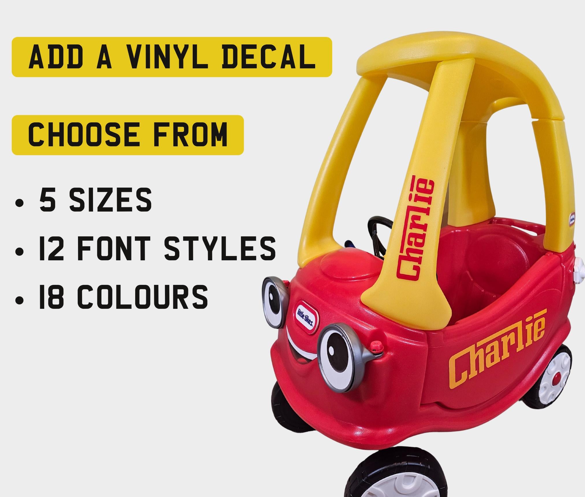 Little Tikes Number Plate (PACK OF 2) Cosy Coupe, Ride on, Children's Car License Plate. Cozy Coupe Stickers, Mini personalised numberplate