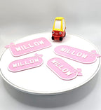 Little Tikes Pink Number Plate (PACK OF 2) Cosy Coupe, Ride on, Children's Car Licence Plate. Cozy Coupe Stickers, personalised numberplate
