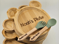 Bamboo Baby Weaning Set Personalised – Cloud Plate, Fork & Spoon