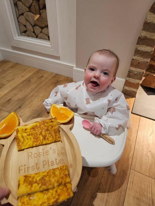 Bamboo Baby Weaning Set Personalised – Cloud Plate, Fork & Spoon