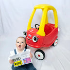 Personalised UK Style Number Plate Set for Little Tikes Cozy Coupe - Gift for Toddlers with Optional Extras