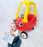 Personalised UK Style Number Plate Set for Little Tikes Cozy Coupe - Gift for Toddlers with Optional Extras