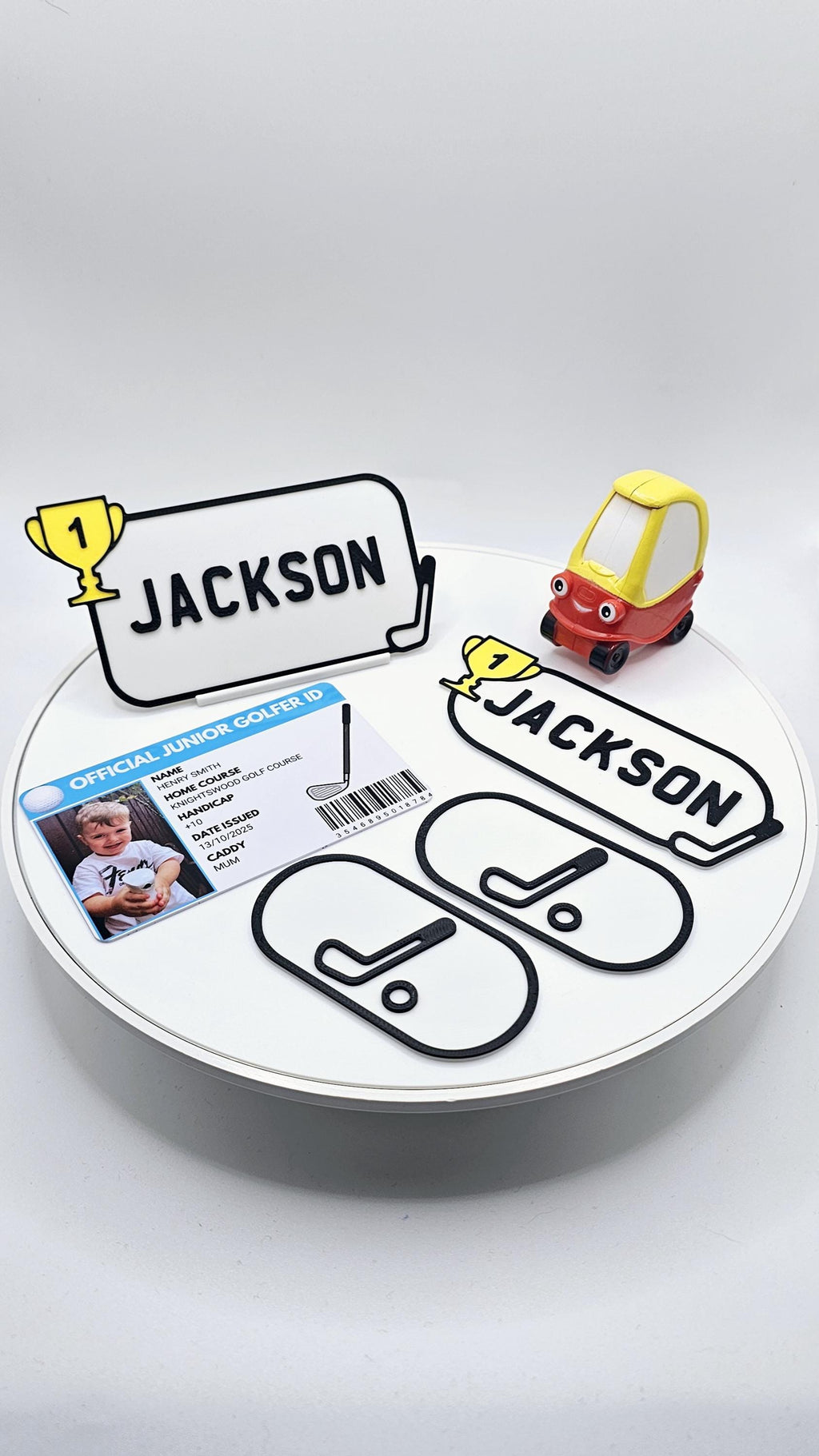 Little Tikes Number Plate, Golf Cart, Cosy Coupe, Ride on, Children's Car License Plate. Cozy Coupe Stickers, Golf Caddy Theme. 2nd Birthday