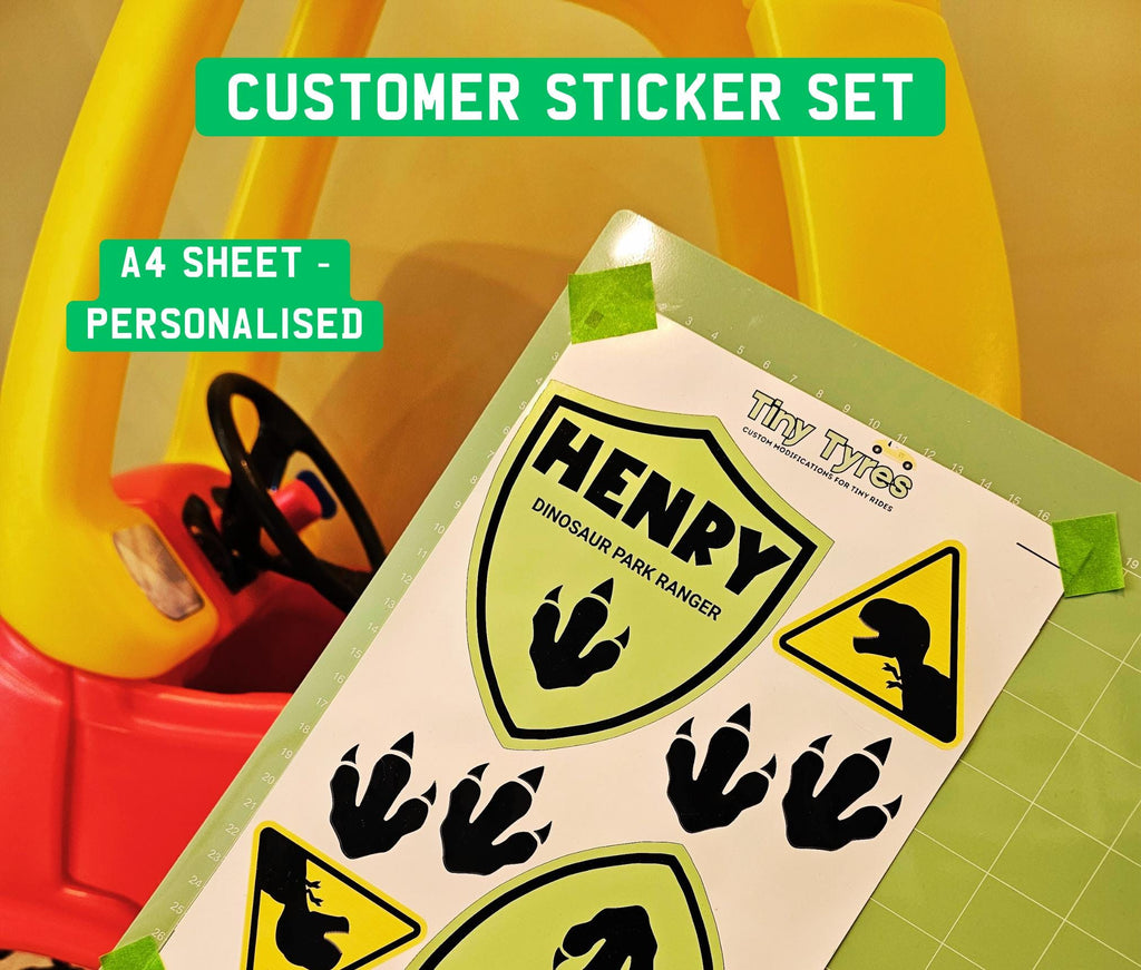 Little Tikes Number Plate, Dinosaur Theme (PACK OF 2) Cozy Coupe, Children's Car License Plate. Cozy Coupe Stickers, personalised Licence