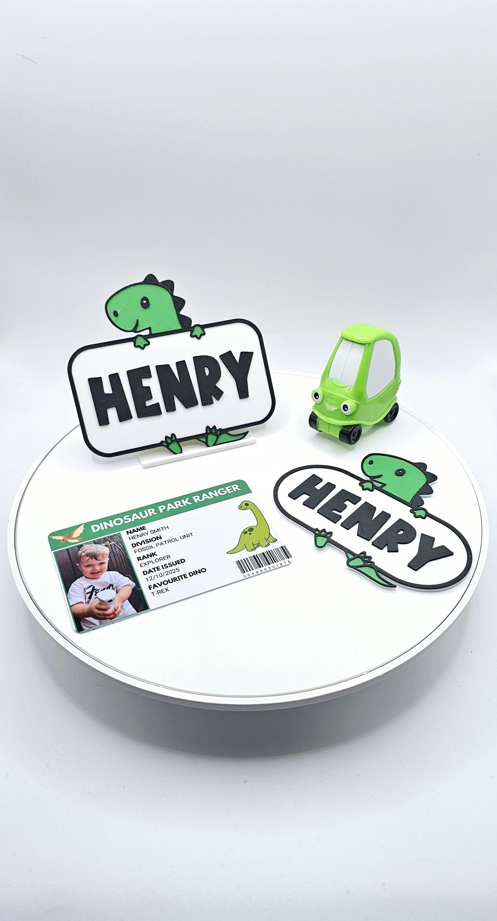 Little Tikes Number Plate, Dinosaur Theme (PACK OF 2) Cozy Coupe, Children's Car License Plate. Cozy Coupe Stickers, personalised Licence