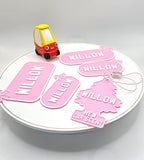 Little Tikes Pink Number Plate (PACK OF 2) Cosy Coupe, Ride on, Children's Car Licence Plate. Cozy Coupe Stickers, personalised numberplate
