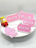 Little Tikes Pink Number Plate (PACK OF 2) Cosy Coupe, Ride on, Children's Car Licence Plate. Cozy Coupe Stickers, personalised numberplate