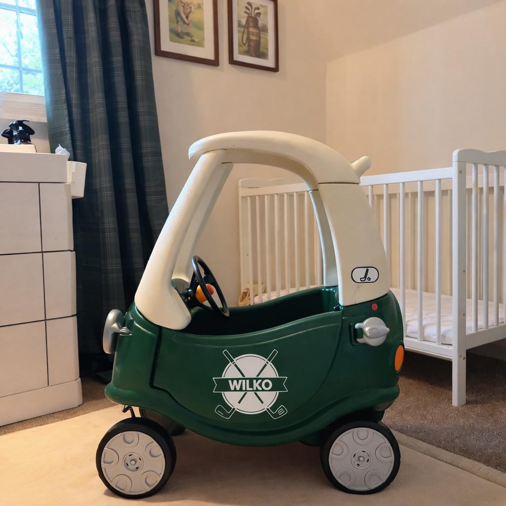 Little Tikes Number Plate, Golf Cart, Cosy Coupe, Ride on, Children's Car License Plate. Cozy Coupe Stickers, Golf Caddy Theme. 2nd Birthday