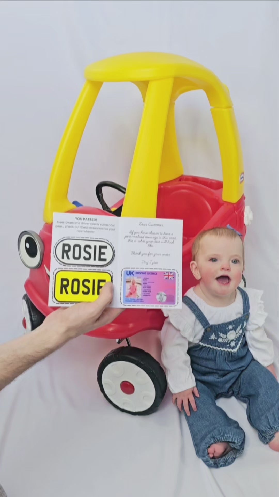 Personalised UK Style Number Plate Set for Little Tikes Cozy Coupe - Gift for Toddlers with Optional Extras